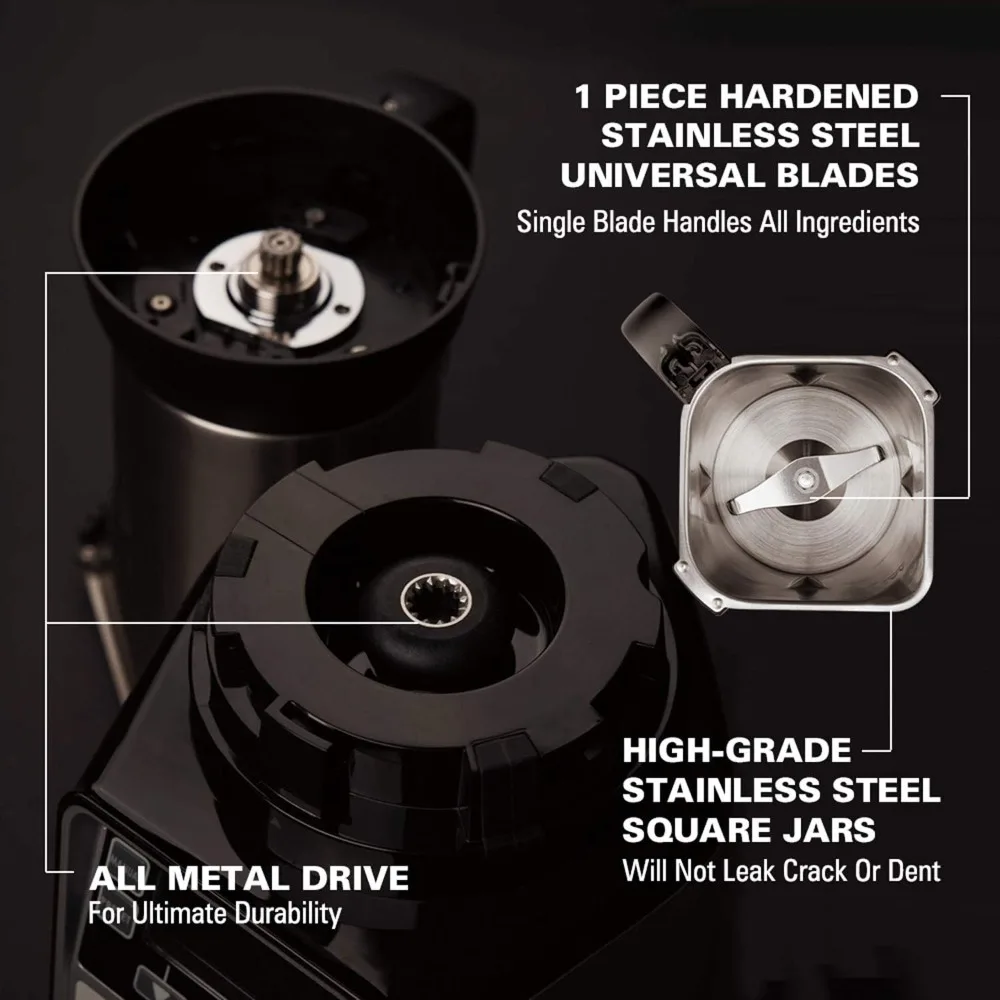 مطحنة خلاط عصارة 4 في 1 للمنزل والمطبخ، محرك تجاري 1400 وات، 3 برطمانات مانعة للتسرب، للتوابل الرطبة والجافة #6