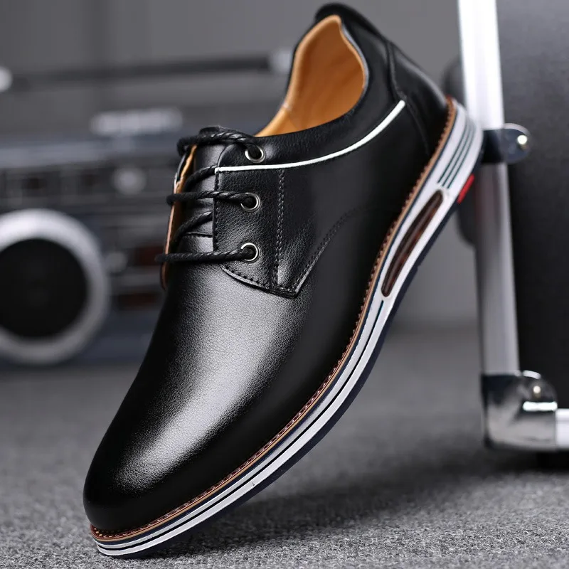 

Men's Casual Leather Shoes Fashion Business Dress Shoes Lace Up Oxford Shoe Soft Comfort Driving Shoe Moccasins Men Brogue Shoes