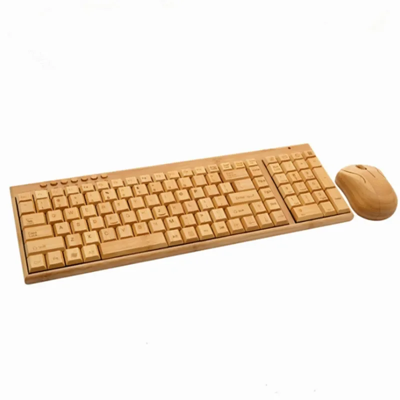 Best selling Wooden keyboard and mouse,Wired Bamboo Keyboard and mouse, Bamboo Wireless Computer Keyboard