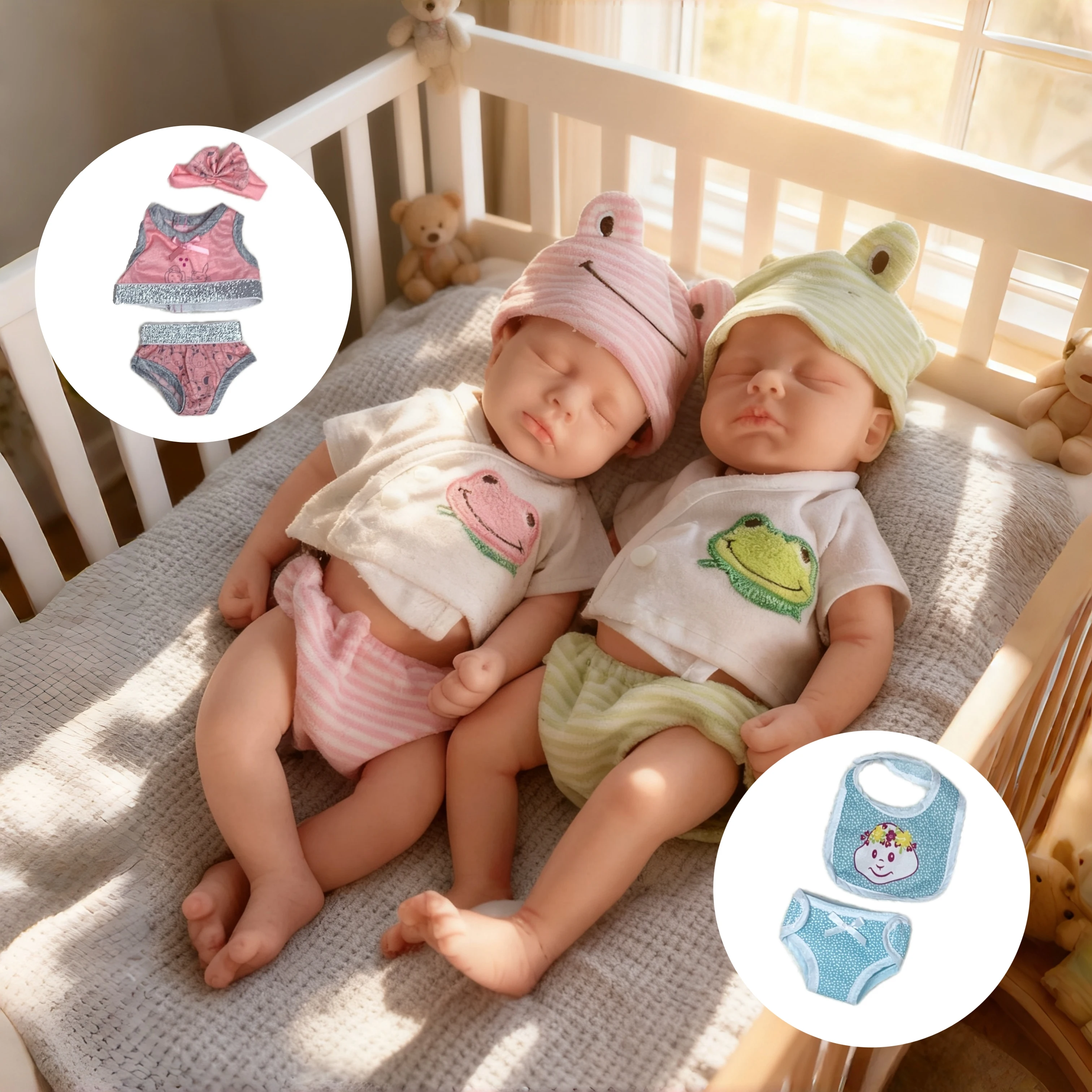 

1PC 13 inch All-silicone Loulou Reborn Baby Doll Handcraft Open Mouth Bebe Boy Or Girl Closed Eyes Newborn Birthday/Xmas Gift