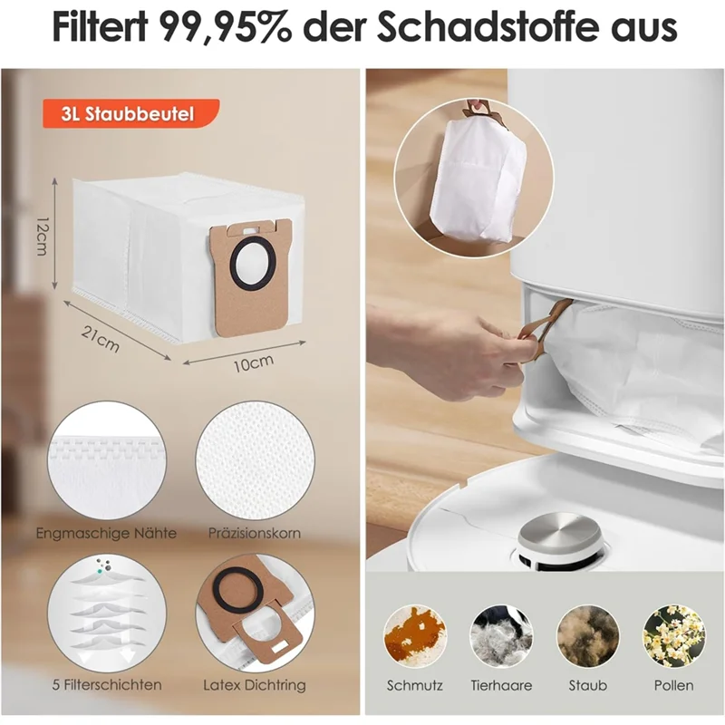 A44F-For Dreame L10s Ultra / L10 Ultra, Mop Pads Dust Bags Main Side Brush Hepa Filters Robot Vacuum Cleaner Spare Parts