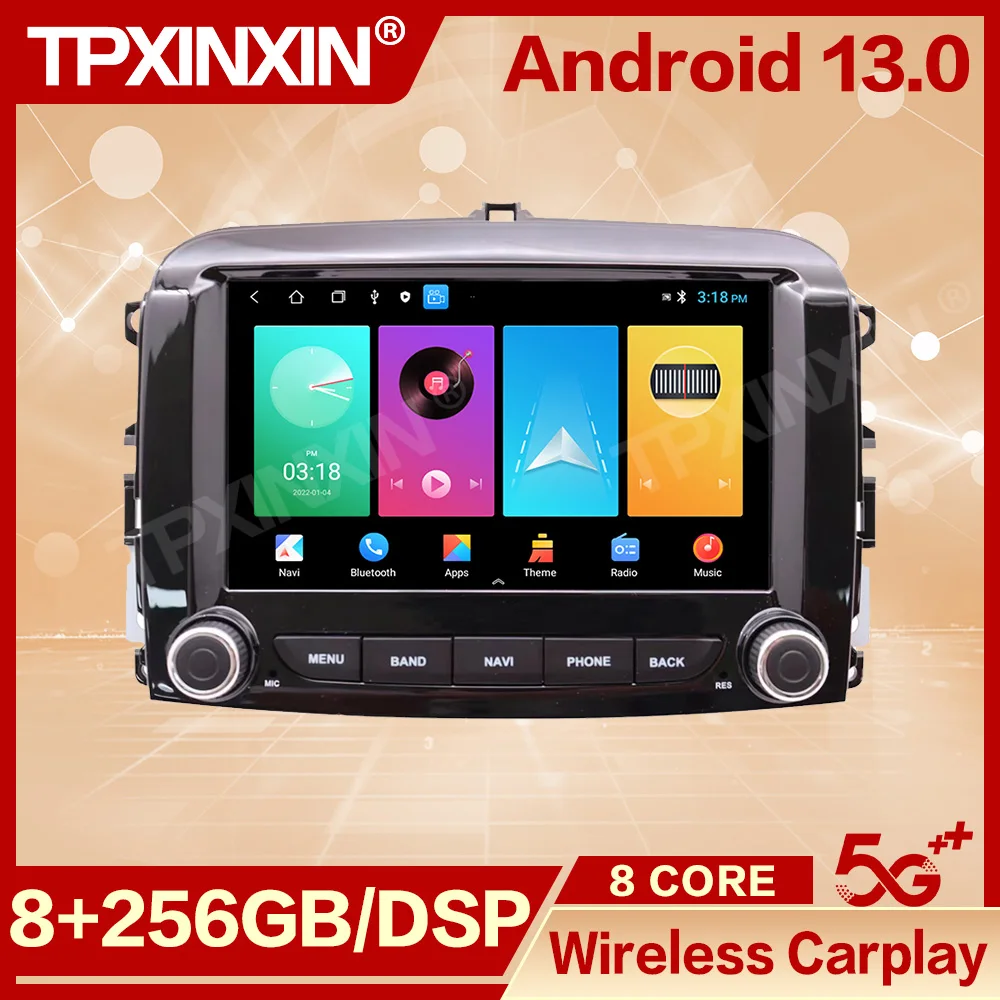 Car Radio With Android 13 Screen Automotive Multimedia For FIAT 500L 2012 2013 2014 2015 2016 2017 2018 2019 GPS Navi Head Unit