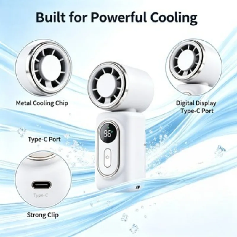 Portable Handheld Fan Mini Clip Fan Umbrella Holder Function Rotatable USB Charging Compact Personal Cooling Fan Outdoor Camping image 5