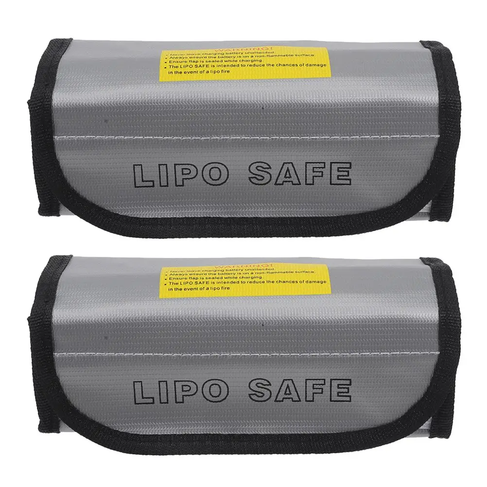 

2PCS Explosion-proof Safety Bag for Lipo Fireproof Lithium Storage Small Aluminum Pouch Heat Isolation Portable