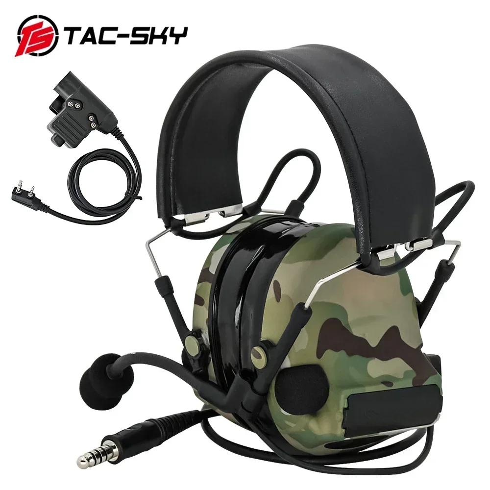 TAC-SKY COMTA II DulMédiateur phones Casque antibruit à talperforation Walperforé Casque électronique Airsoft Cache-oreilles de tir Casque COMTA