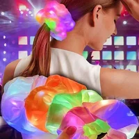 LED Luminous Scrunchies Hairband Women Glowing Elastic Hair Tie Hair Rope Girl Glow in the Dark Party Supplies Hair Accessory - Image 3