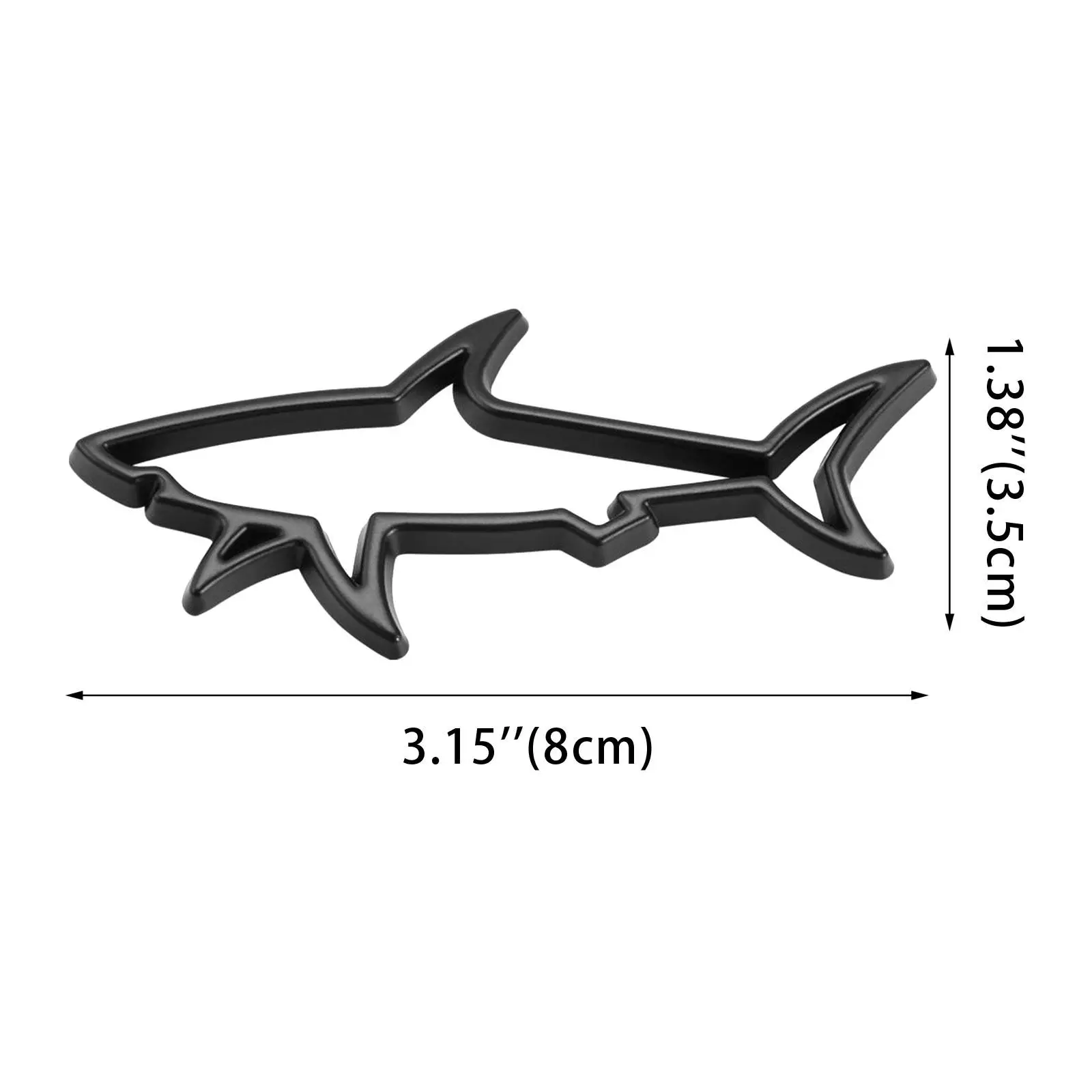 3D Metal Car Styling Sticker Hollow Shark Emblem Badge Decals Automobiles Motorcycle Car Label Scratch Sticker Universal view 6