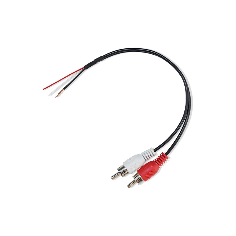 0.2M Car 2Rca Male Red White Audio Connector Plug Cable Av Single Video Speaker Extension Wire Lead Diy Repair Cord 