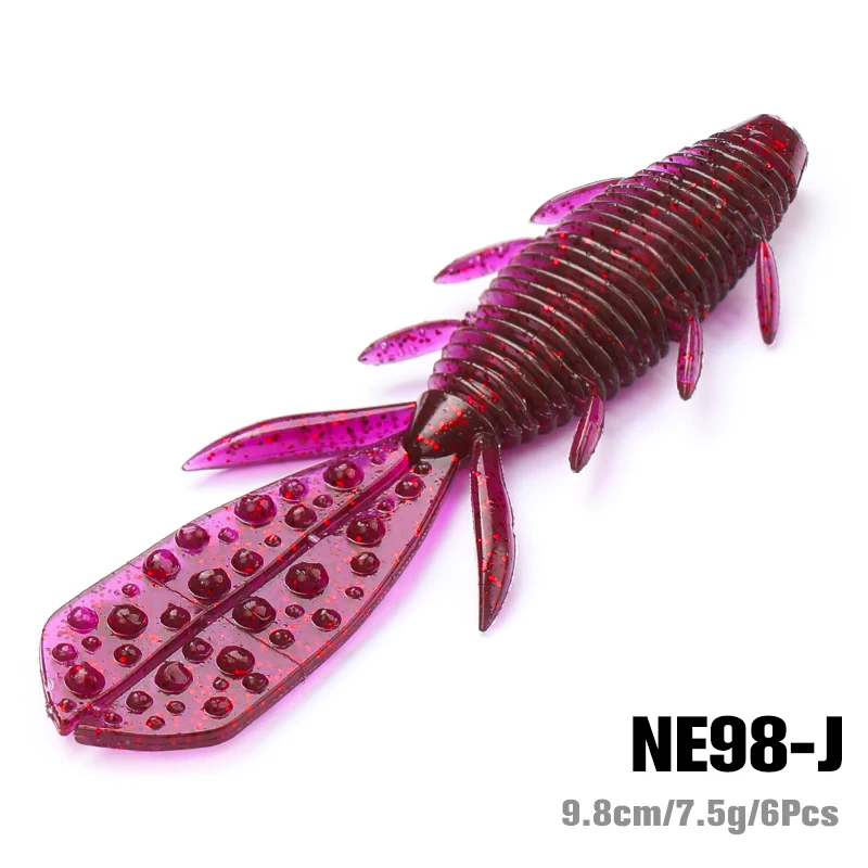 Tsurinoya 9.7Cm 7.5G 6Pcs Garnalen Zachte Vissen Lokken Nebula Voeg Zout En Garnalen Kunstmatige Sicilion Soft Baits vissen Rig Visgerei