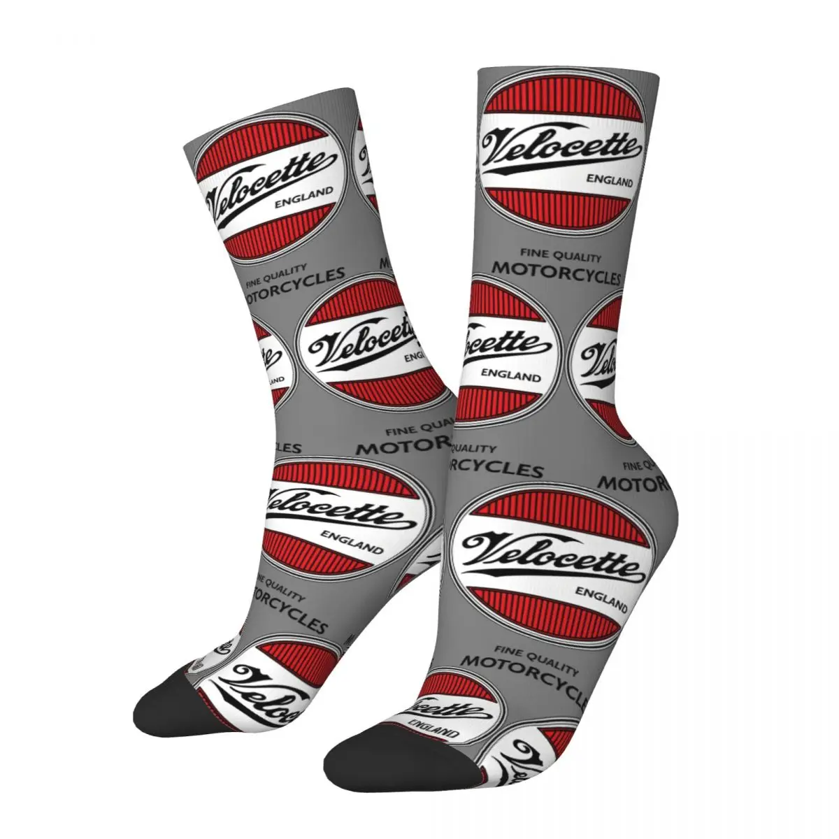 

Happy Funny Men's compression Socks Velocette Vintage Harajuku Velocette Hip Hop Novelty Casual Crew Crazy Sock Gift Printed