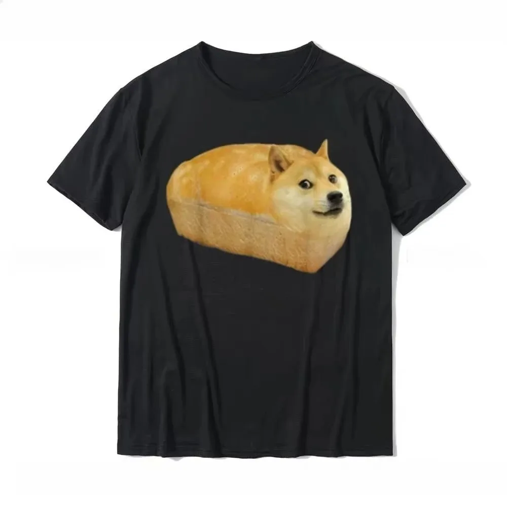 Funny Shiba Inu Doge Bread Meme Graphic T-Shirt Normal Summer Top TShirt for Woman Kawaii Cartoon Print Casual Y2k Cheap Clothes