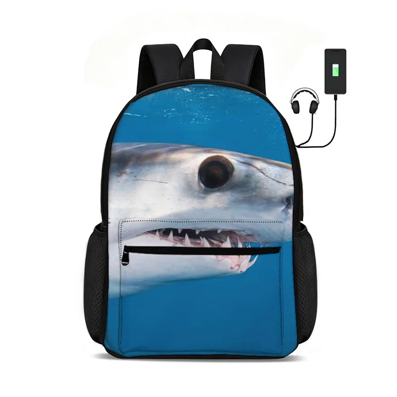Shark Large-capacity Backpack Fashion Student Knapsack Best Gift School Large Capacity Backpack Multi-function Practical