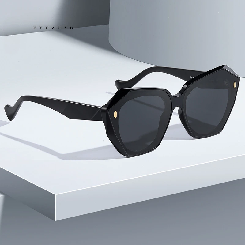 

New Style Women's European and American Trendy Sunglasses Wide-brimmed Acetate Legs UV Protection Polarized Sunglasses