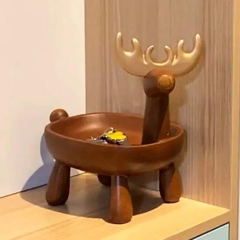 

Creative entryway storage shelf door entry key storage ornament luxurious deer decoration jewelry storage tray ideal gift