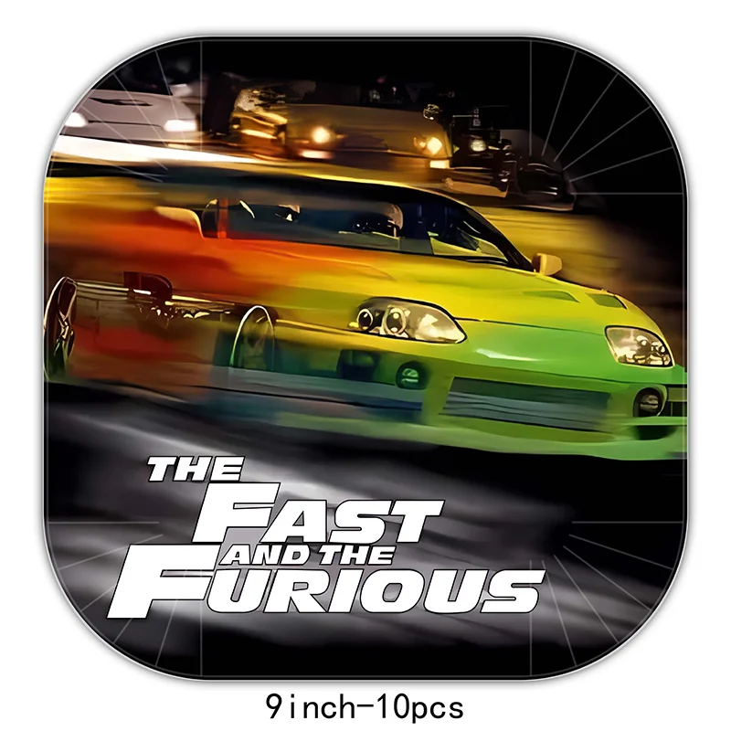 Fast and Furious Party Supplies Birthday Party Decorations Supplies Disposable Tableware Sets Kids Party Cups Plates Loot Bag