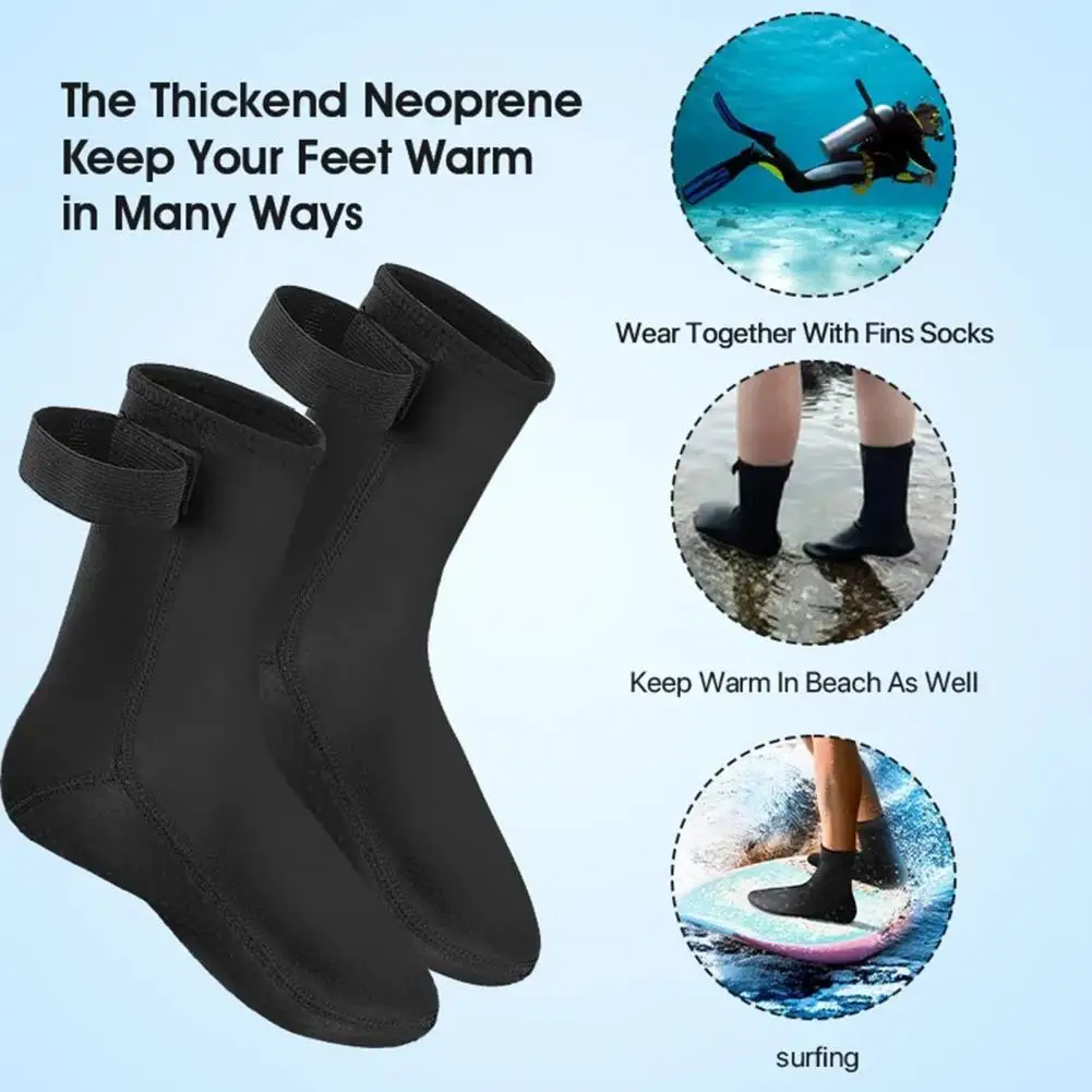 Practical Surfing Socks Fastener Tape Tear-Resistant Beach Surfing Wetsuit Booties  Soft Swimming Socks Sport Supply