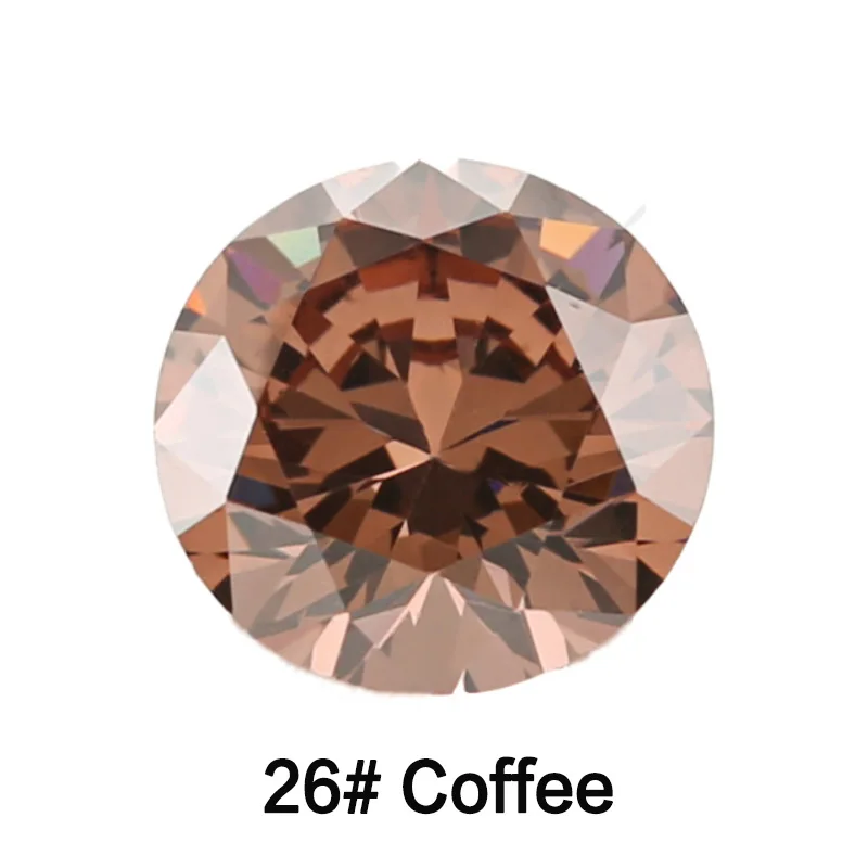 1.0~12.0mm 5A Coffee,Brown,Rhodolite High Colors Cubic Zirconia Stone Round Cut CZ Stone Synthetic Gems For Jewelry DIY Making