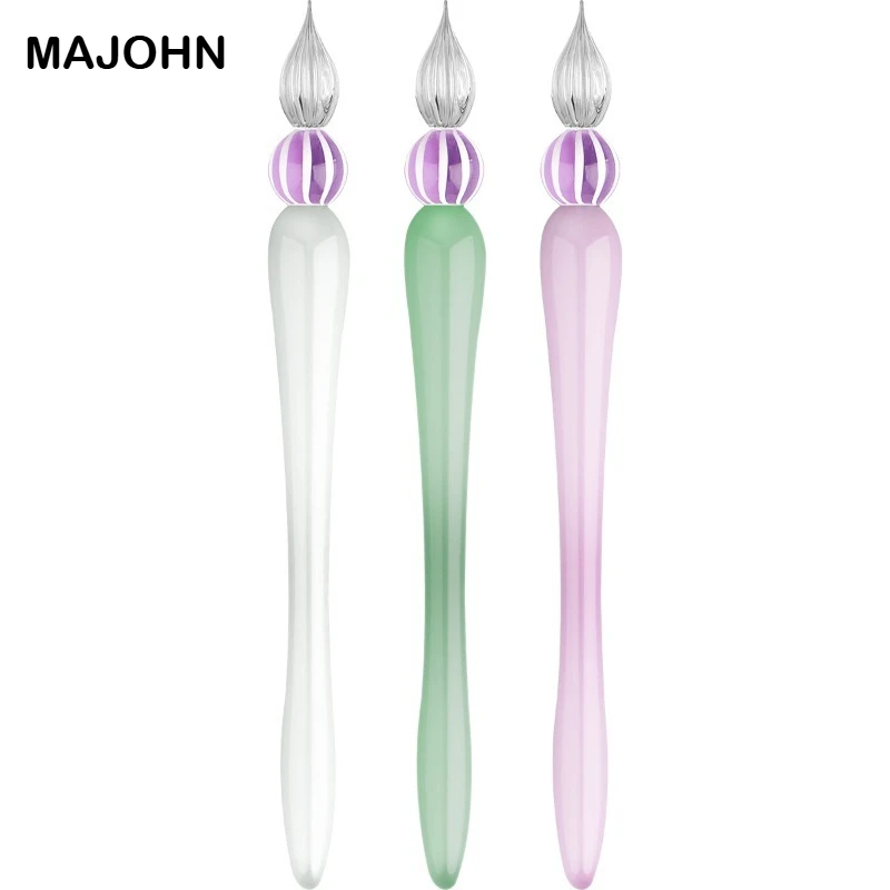 

Majohn Glass Dip Pen Set with Ink Cup Heart Pen Rest for Calligraphy Journaling Drawing School Office Supplies Stationery