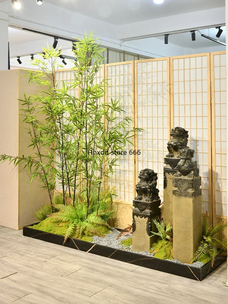 

Interior simulation bamboo horse-tied column landscaping design Chinese image wall ornament