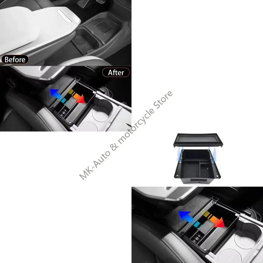 F62F سهل التركيب ولا حاجة لأي أدوات تحت علبة صندوق تخزين وحدة التحكم لتصميم منظم مسند ذراع السيارة EV3 المقاوم للماء