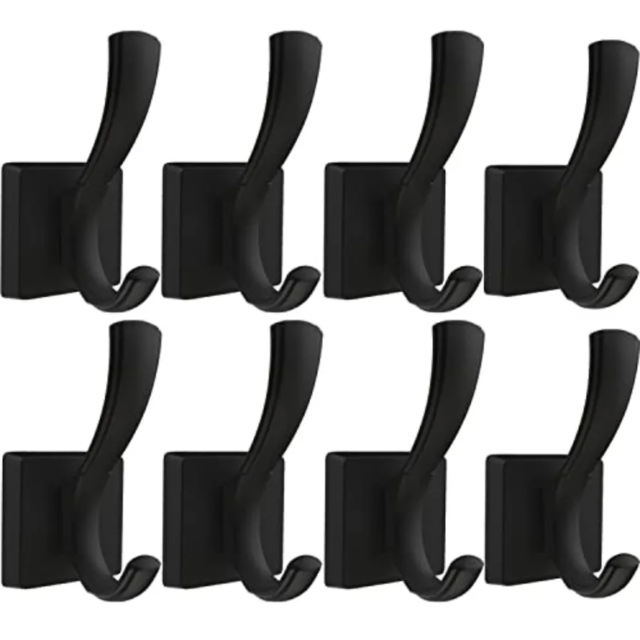 

Black Wall Hooks Coat Hook Towel Hooks Robe Hook for Bathroom Entryway Mudroom Hooks for Hanging Coat Key Hat Backpack 8 Pack B