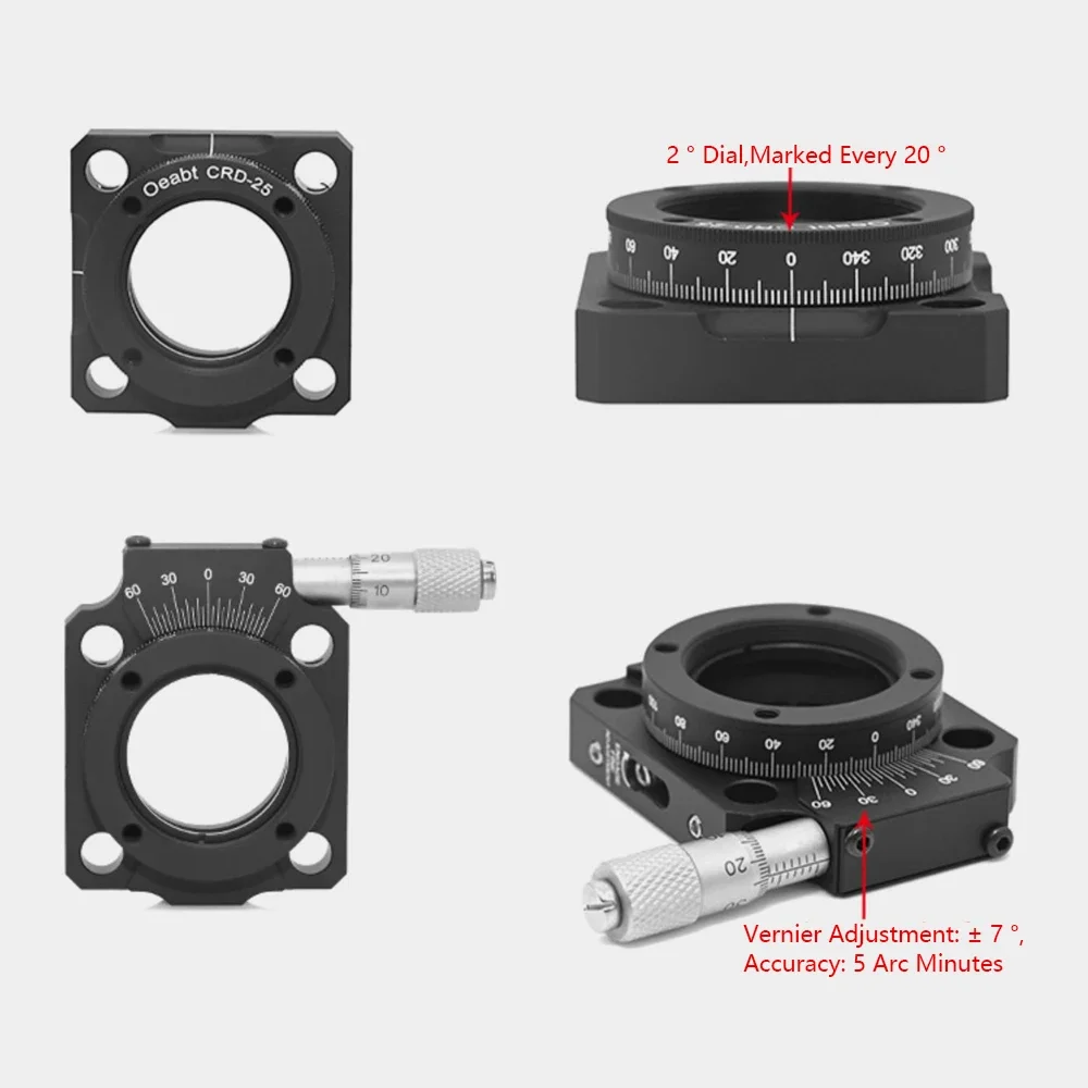 

CRD-25 Series 30mm Rotary Mounting Bracket Indexing Rotary Mounting Bracket Polarization Mirror Mounting Bracket 360 Degrees