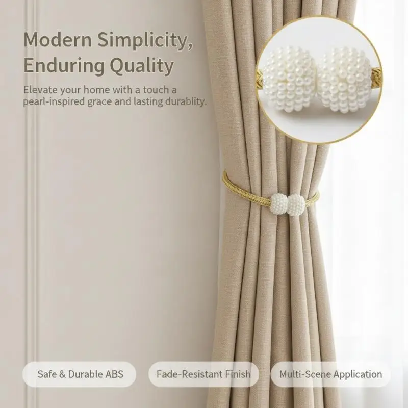 Magnetic Curtain Tiebacks 2Pcs Scratch Resistant Decorative Rope Fixers for Luxury Silk Curtains Home Decoration