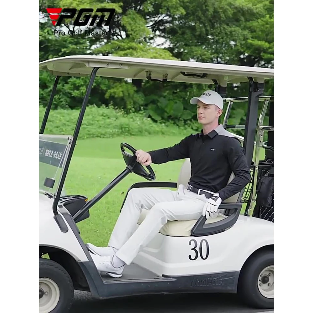 

PGM Men's Golf Long Sleeved T-shirt Autumn and Winter Leisure Sports Color-block Design Golf Wear Breathable Quick Drying Soft