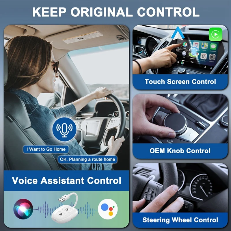 Wireless Carplay Adapter, Wireless Android Auto Adapter Convert Wired To Wireless Carplay Dongle For IOS 10+ Android 11+