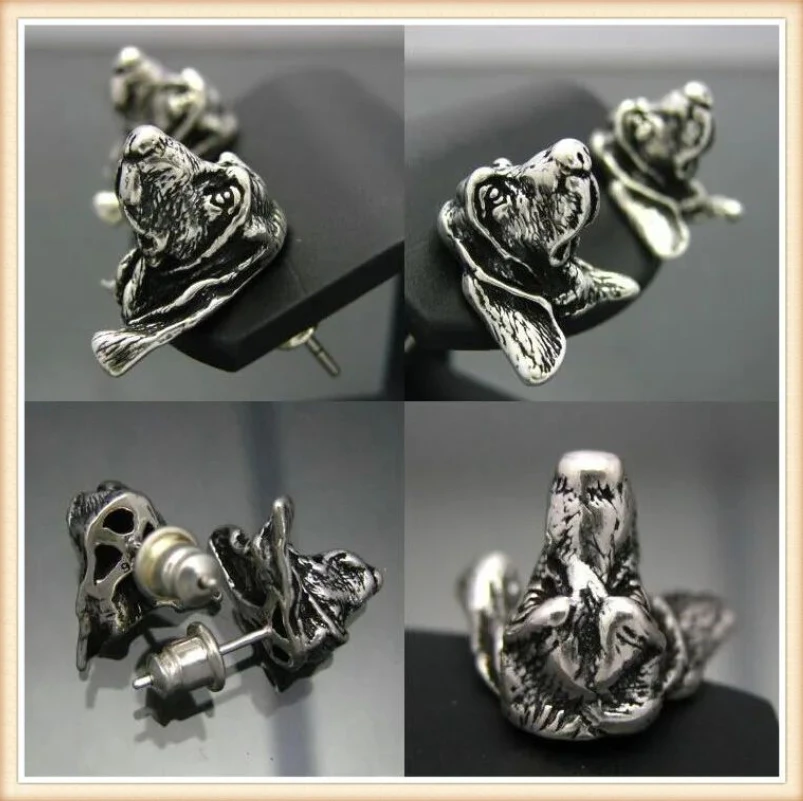 Hippie Basset Hound Earring view 2