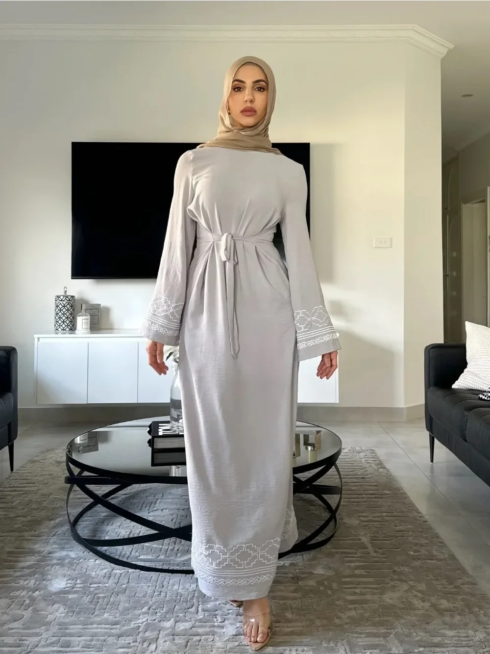 Eid haftowana sukienka muzułmańska dla kobiet sukienki imprezowe Jalabiya maroko dubaj długa szata arabski Ramadan Kaftan Islam Vestidos Largos