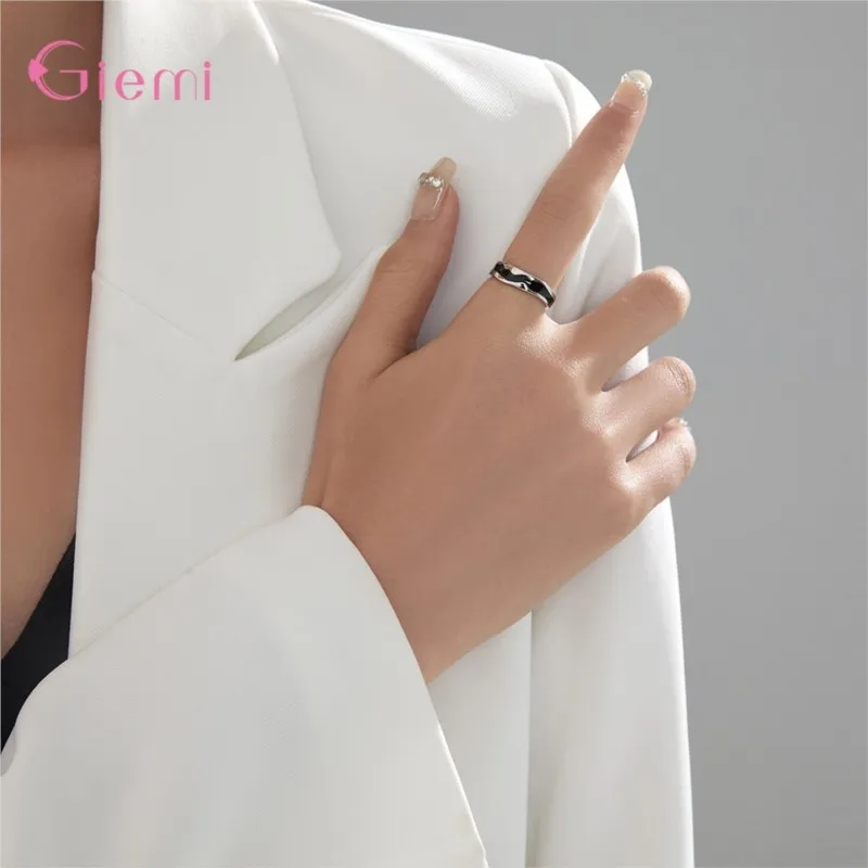 

Female Opening Finger Rings Fashion Resizable Rings Authentic 925 Sterling Silver Free Size Finger Ring Valentine Romantic Gift