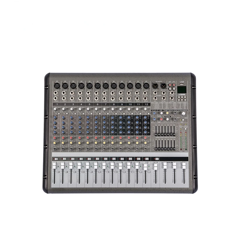 

Micfuns PMR1260 12Channel 24Bit 7Band EQ Effect Sound Mixer DJ Console Bluetooth USB Play for Record Live Stage Performance KTV