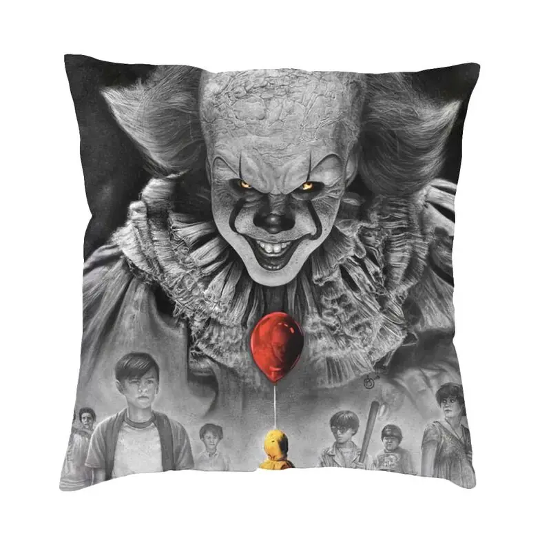 Halloween Evil Clown Throw Pillow Cover Home Decoration 3D Printed Horror Movie Character Cushion Cover Bedding Sofa Pillowcase