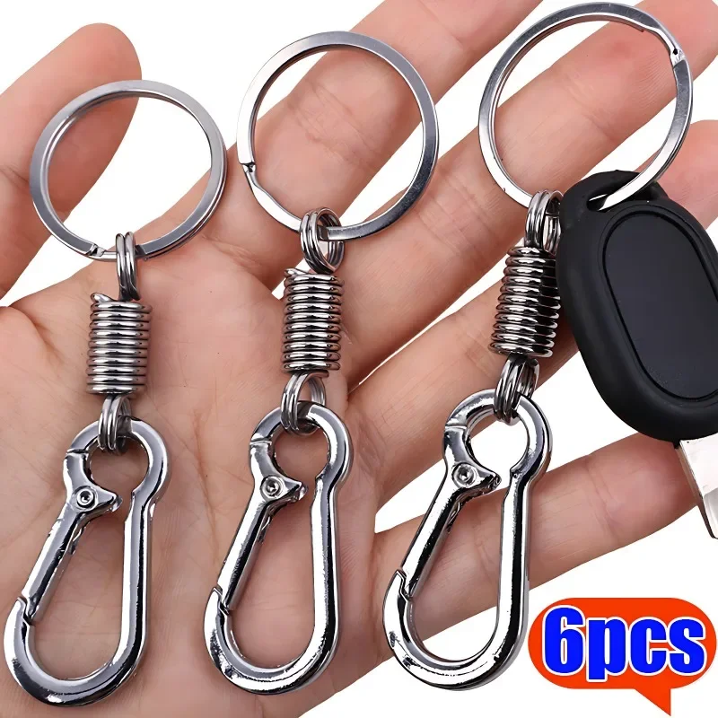 Zinc Alloy Retractable Spring Key Chain Gourd Buckle Carabiner Keychain Waist Belt Clip Keyring Anti-lost Buckle Hanging Tool