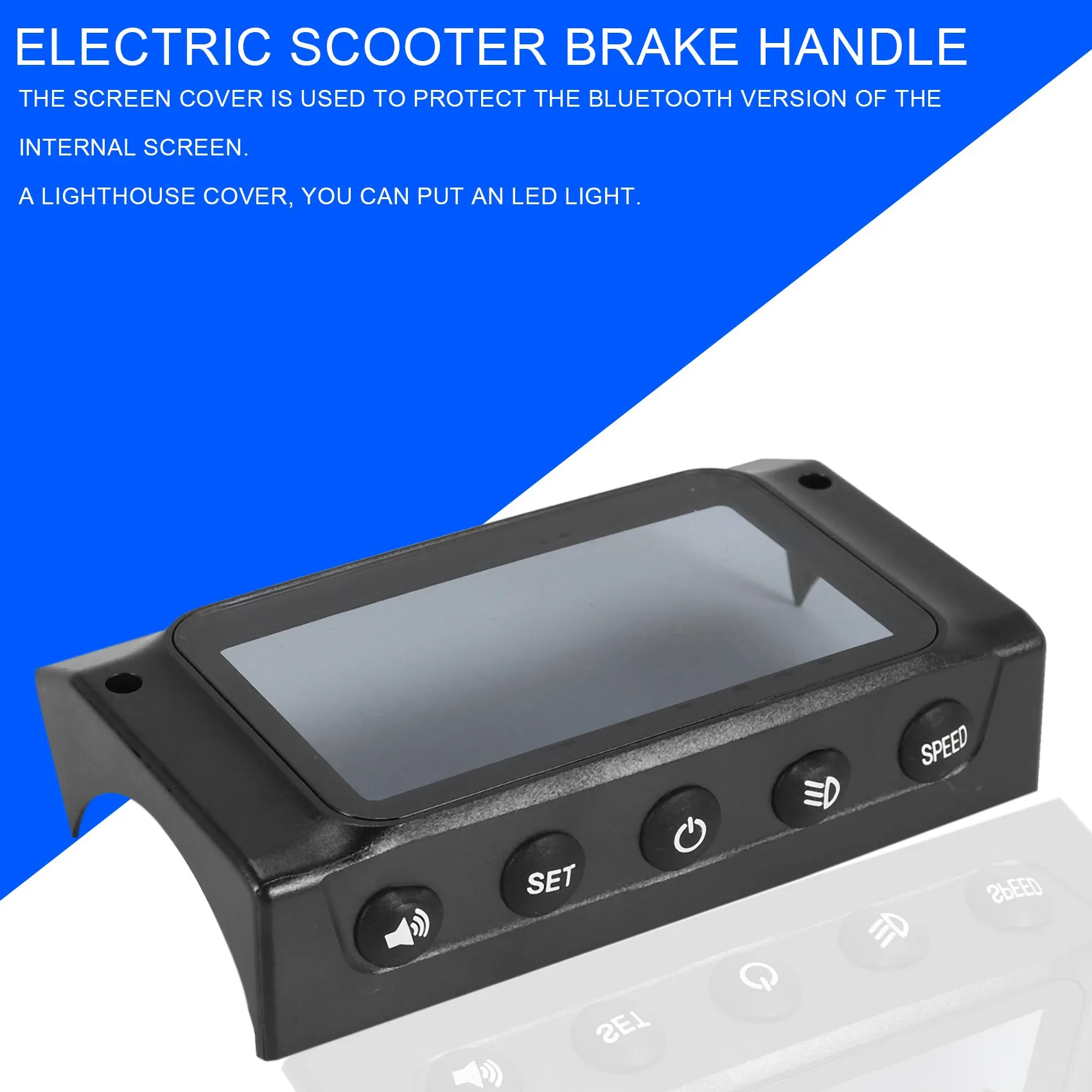 LCD Monitor Cover for KUGOO S1 S2 S3 8-Inch Scooter with Accelerator Brake Handle LED Lamp Cover G