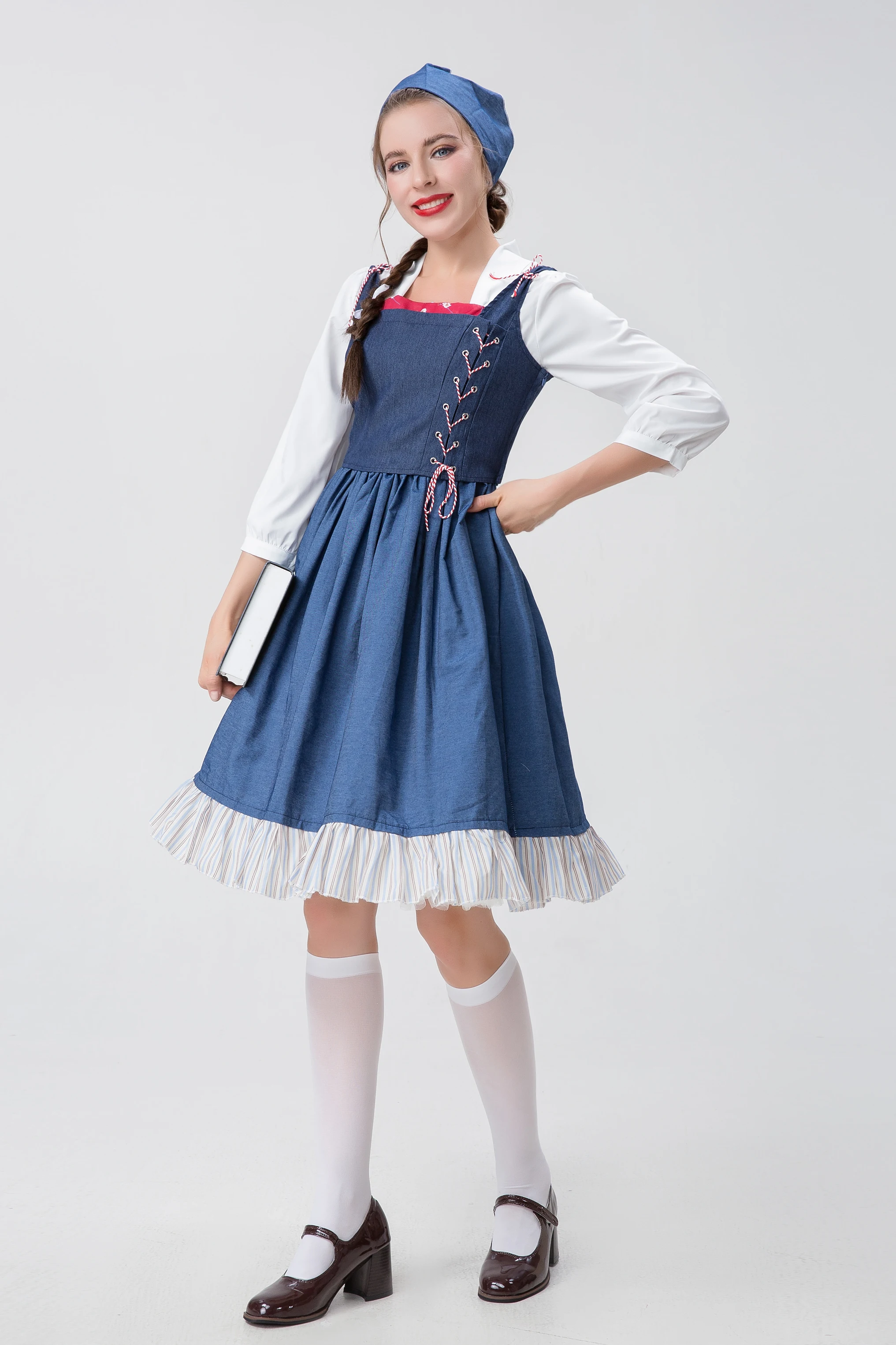 Đức Oktoberfest Bayern Truyền Thống Bia Cô Gái Dirndl Trang Phục Halloween Carnival Đảng Pháp Lolita Người Giúp Việc Wench Cosplay Váy