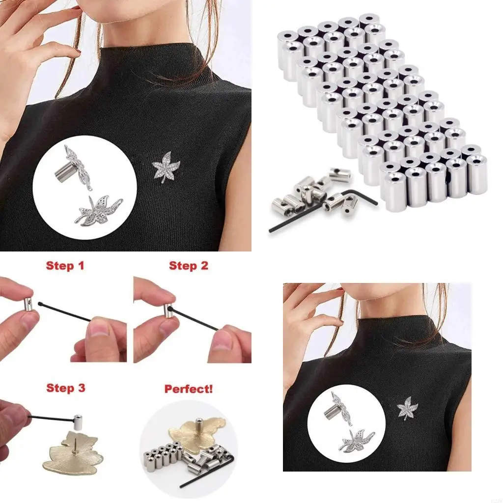 

60 Pcs Brooch Card Caps Special Wrench Screw Badge Accessories Clutch Bundles Metal Accessories Hot