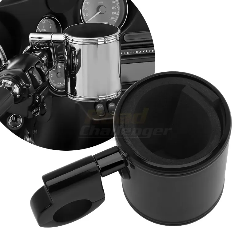 

Black Motorcycle Adjustable Cup Holder For Harley Yamaha Kawasak Honda Custom Dyna Fat Bob Universal 7/8" 1'' 1.25'' Handlebars