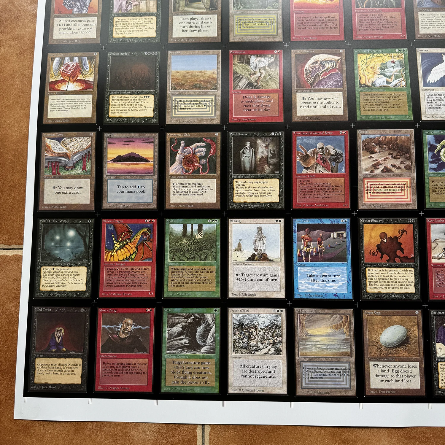 Magic Board Game Whole BETA Set Cards Limited Edition Original 121 Cards Uncut Sheet Dual Lands Power Nine Frame Wallpaper