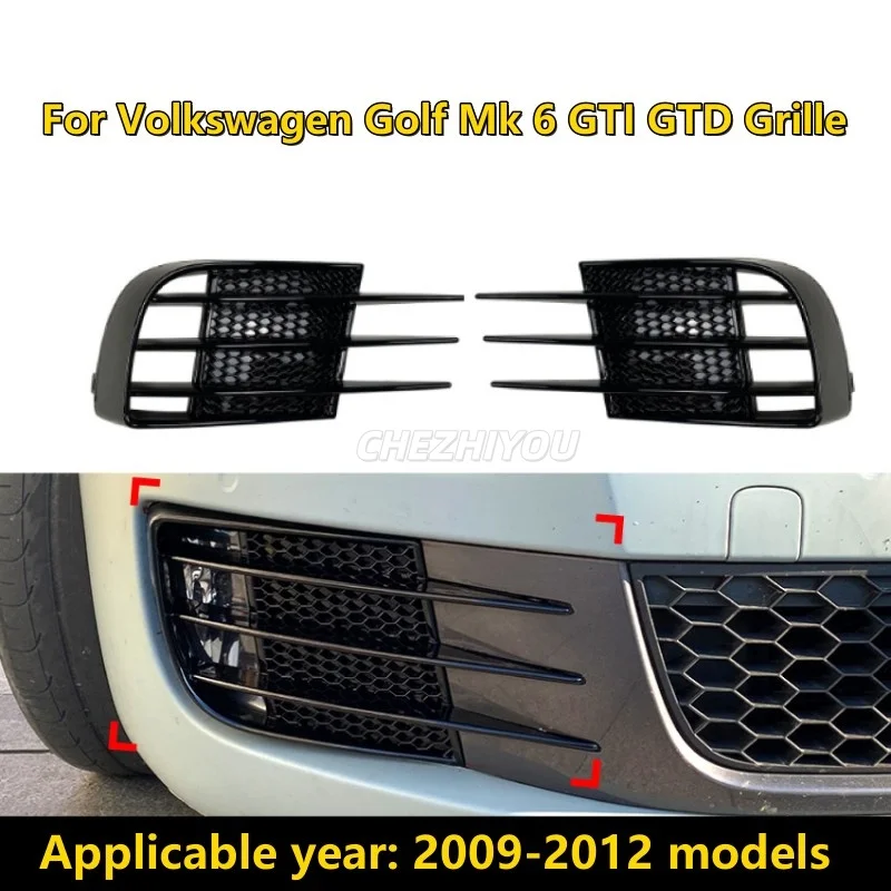 

For Volkswagen Golf MK6 GTI GTD 2009-2012 Side Wind Knife Front Fog Light Grille Cover Modified Automotive Parts
