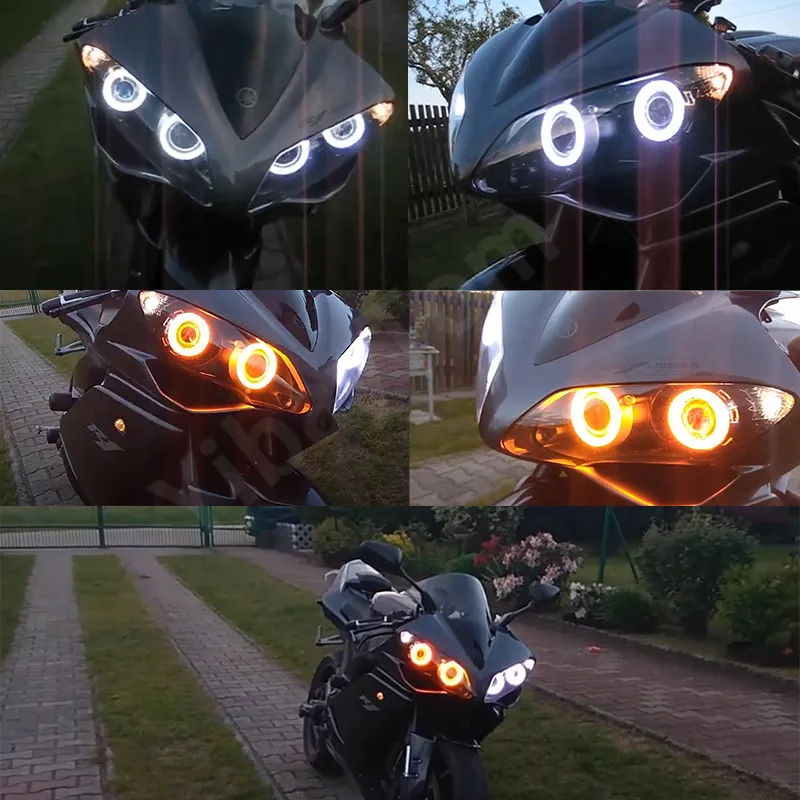 4x Warranty High Quality SMD Cotton Light Switchback LED Angel Eyes  Ring DRL Kit For Yamaha R1 YZF-R1 2004-2008 accessories