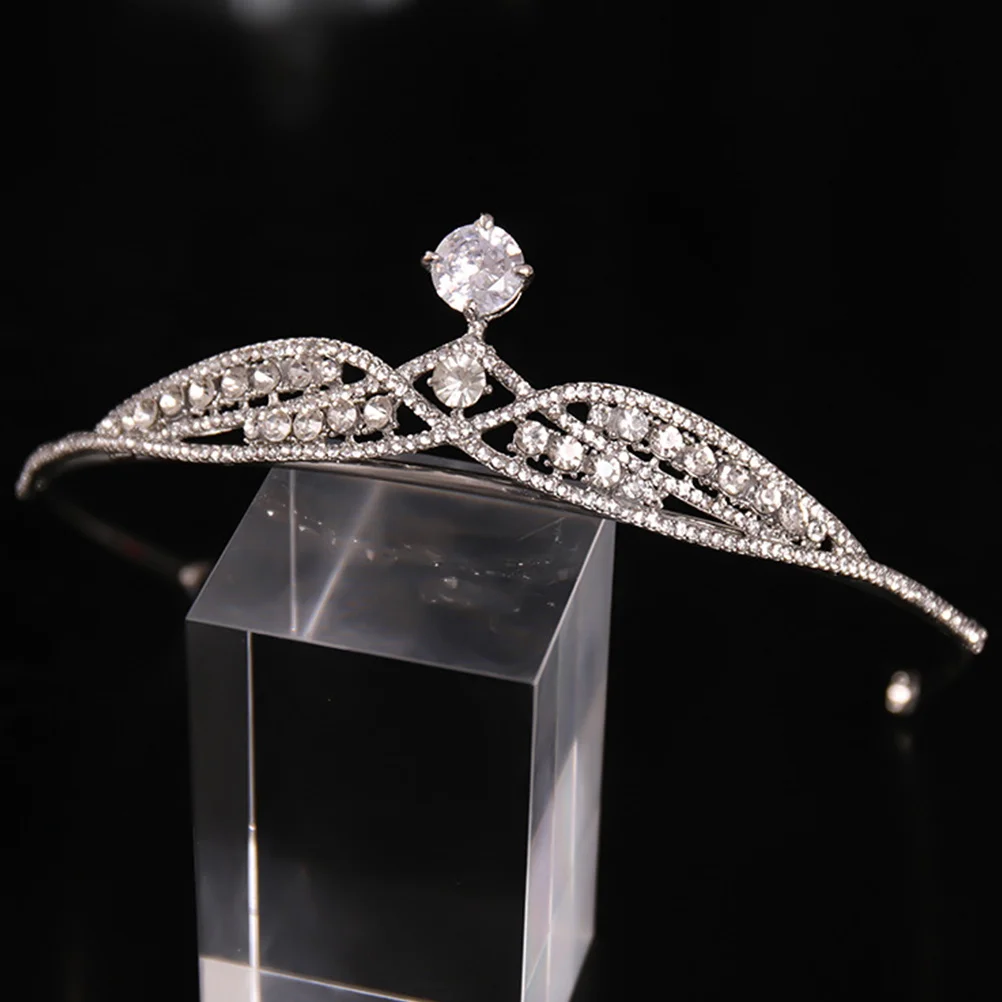 Elegante Legierung Strass Krone handgemachte Braut Tiara Hochzeit Stirnband Braut Haar Dekor Bankett Zubehör Strass Krone