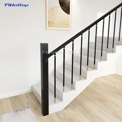 Real Wood Armrest Stair Railing European Pillar Railing Indoor Contracted Aluminum And Magnesium