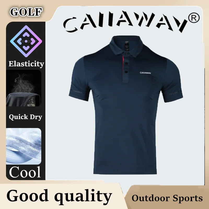 CAprospects-Polo de golf à manches courtes pour hommes, haut de golf authentique, t-shirt respirant, séchage rapide, AWAV, nouveau style