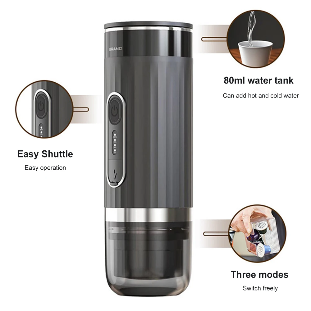 3 in1 Portable Coffee Maker Travel Coffee Maker Compatible with Capsule & Ground Coffee Capsules Coffee Maker for Home Office RV