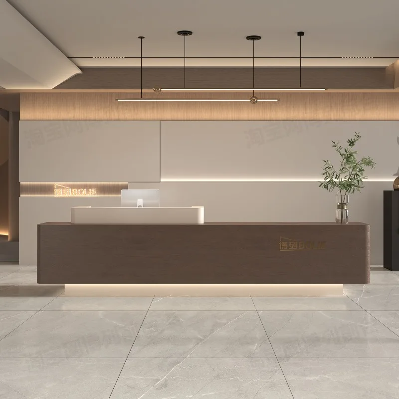 Long Display Reception Desks Industrial Beauty Company Aesthetic Reception Desks European Luxury Mostrador Trendy Furniture