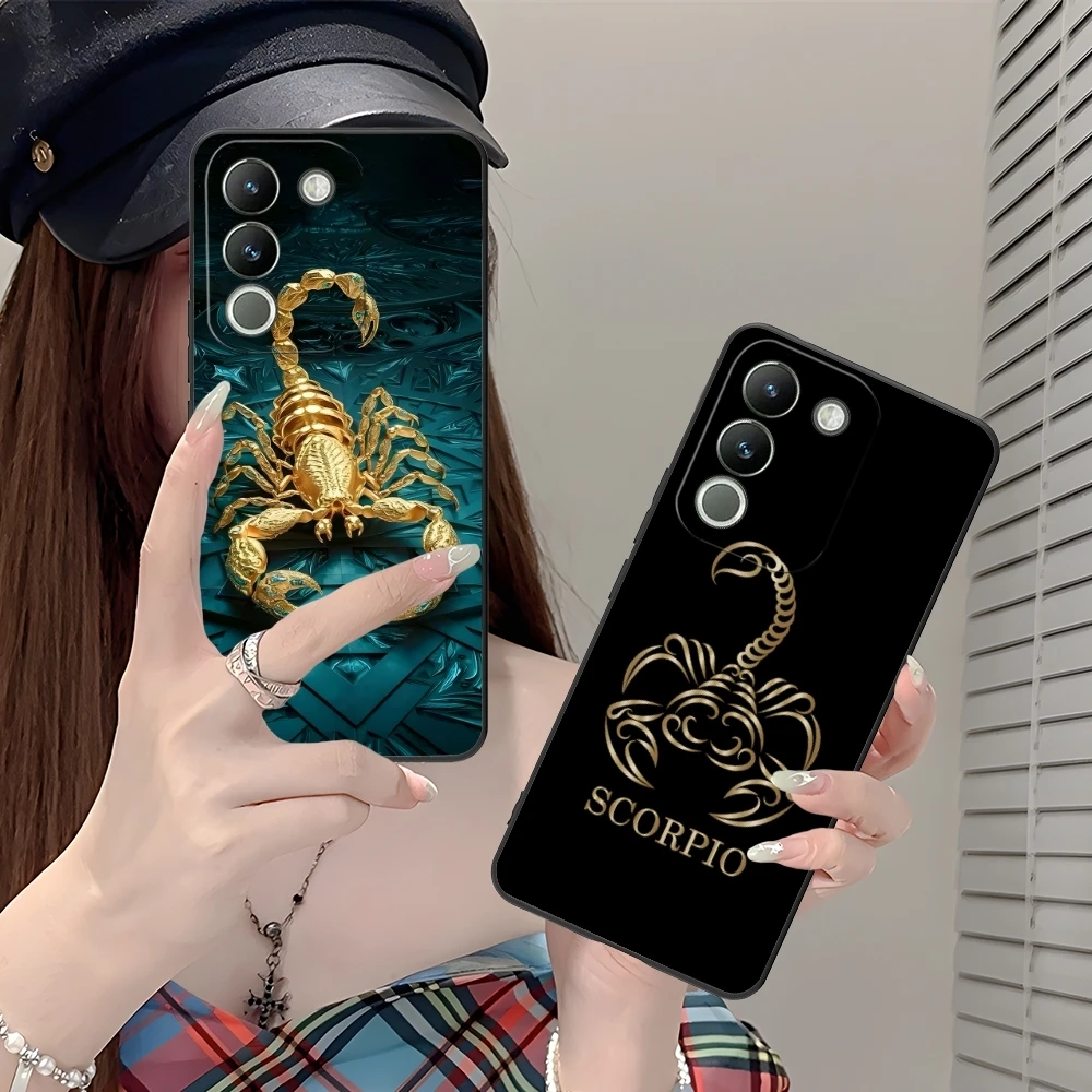 Colored Golden Scorpio Mobile Cell Phone Case for VIVO Y95 Y93 Y31 Y20 V19 V17 V15 Pro X60 NEX Black Soft Phone Cover Shell