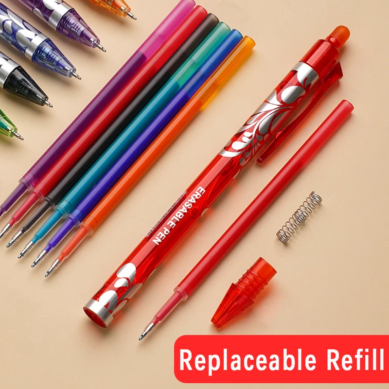 0,5mm Radierbare Gelstifte Set 6 Farben Nachfüllbarer Stift Magische Tinte Radierbarer Stift Abwaschbarer Griff Büro Schreibwaren Schüler Schule Schreibutensilien – Detail 8