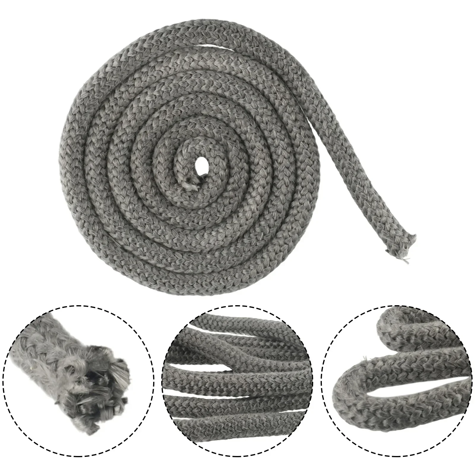 Fire Seal Stove Rope Fiberglass Ropes 14/16mm 6.56ft Accessory Black Door Sealer Pellet Stoves Wood Burning Stove